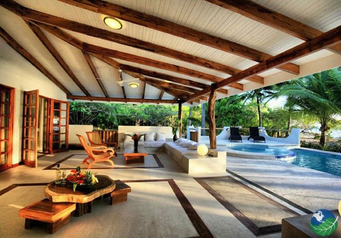 Outdoor lounge at the Costa Rica retreat centre